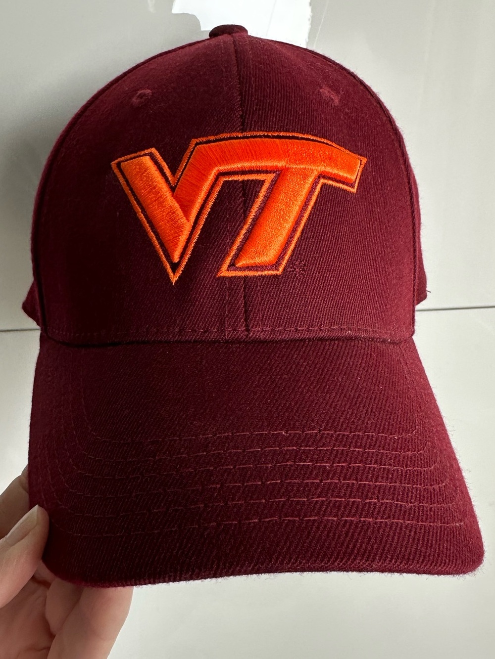 Top of the World Virginia Tech Hat Baseball Cap Maroon Large Orange VT Size L/XL